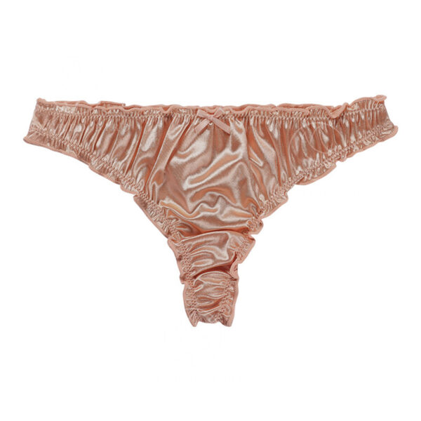 Satin Cotton Crotch T-back Women's Underwear - Image 4