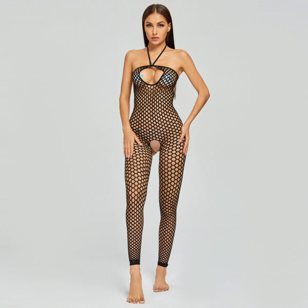 Sexy Temptation Hollow See-through One-piece Mesh Uniform - Image 3