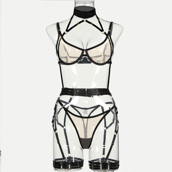 Mesh See-through Sexy Underwear Four-piece Set - Image 4