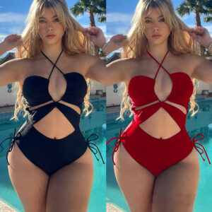 Swimsuit Women's Siamese Triangle Pure Color Bikini Swimsuit