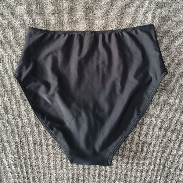 Black Triangle High Waist Bikini Bottoms - Image 3