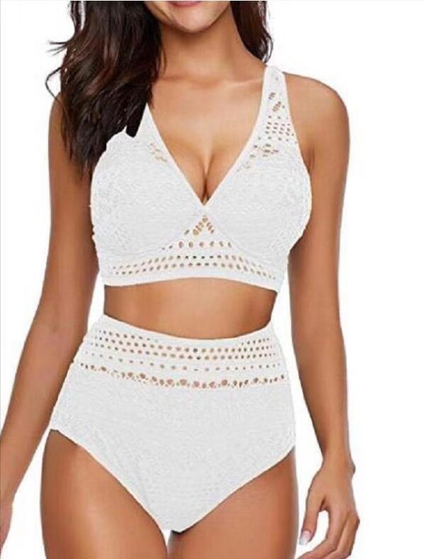 One-piece high waist cutout lace bikini - Image 6