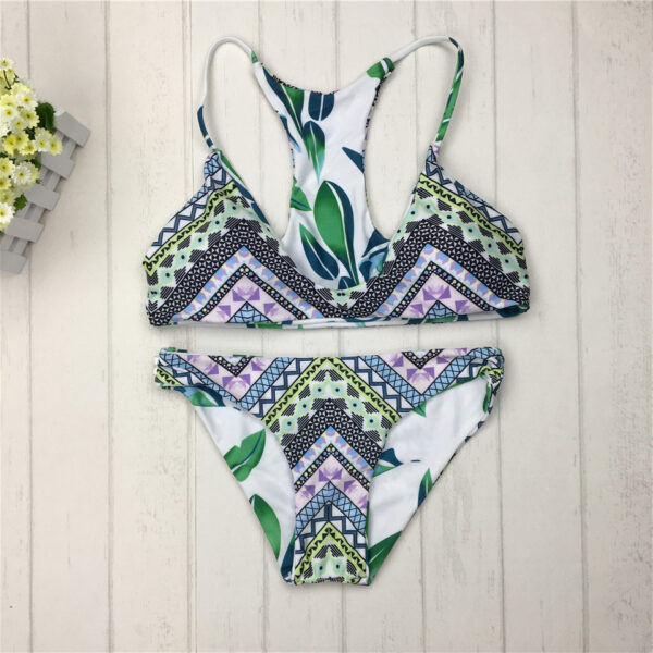Sexy Brazilian Bikinis Women Swimsuit Double-sided printing Swimwear Green Brazilian Bikini Set Halter Bathing Suits - Image 3