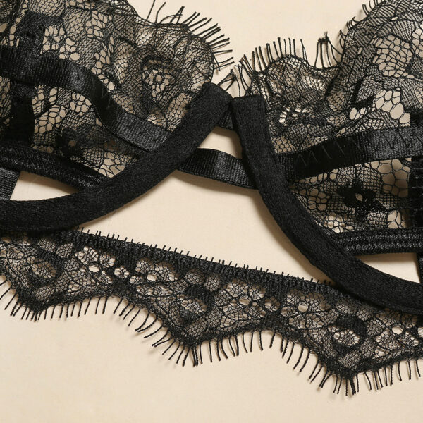 Three-piece lace eyelashes see-through underwear - Image 2
