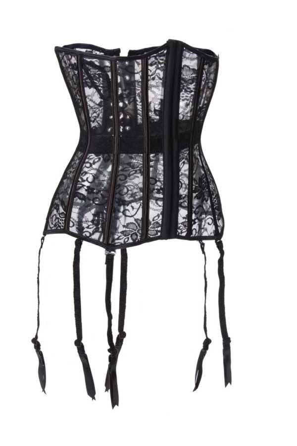 Sexy Lingerie Spot Sexy See-through Mesh Lace Court Corset - Image 3