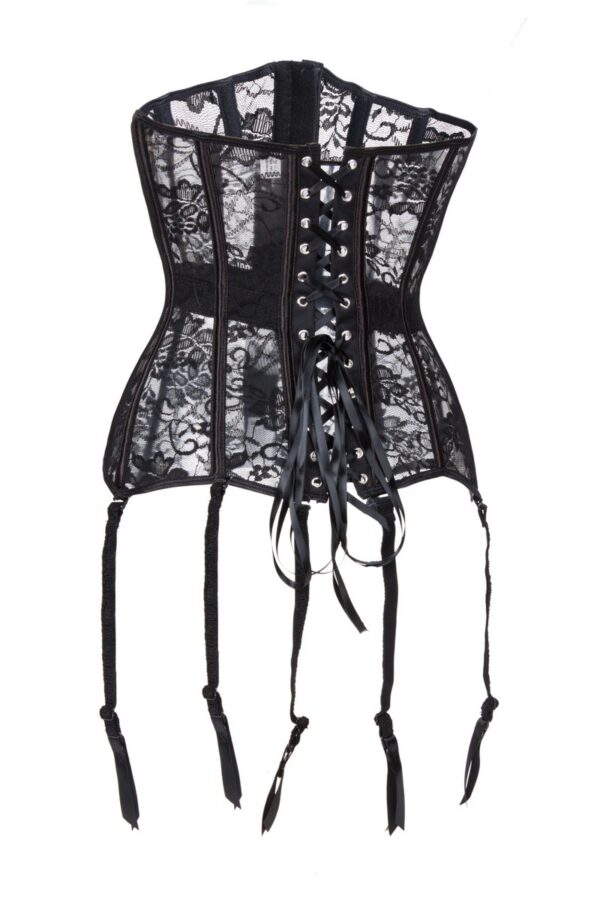 Sexy Lingerie Spot Sexy See-through Mesh Lace Court Corset - Image 4