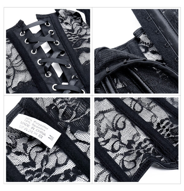 Sexy Lingerie Spot Sexy See-through Mesh Lace Court Corset - Image 5