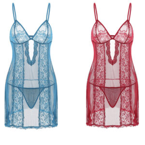 Lace Sling Long Skirt See-through Plus Size Nightdress Panties