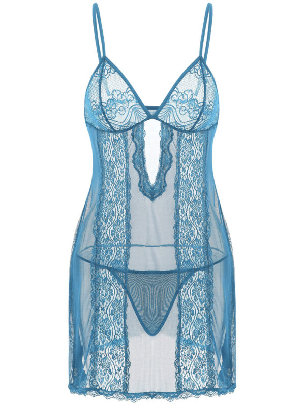 Lace Sling Long Skirt See-through Plus Size Nightdress Panties - Image 3