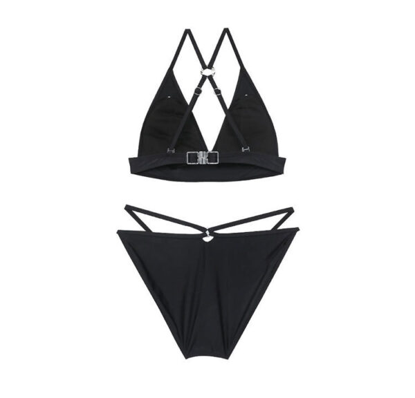Pure Color Sexy Gathered Deep V Slim Hot Spring Swimsuit - Image 8
