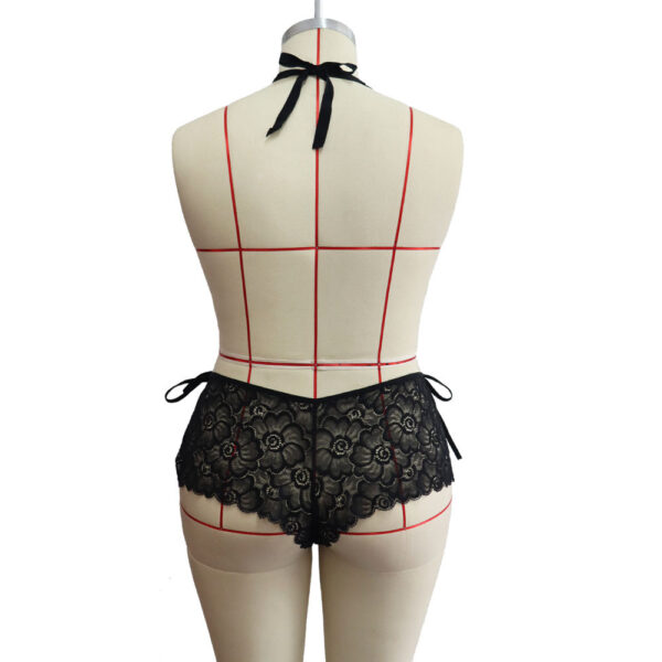 Large Size Sexy Lingerie Women Lace See-Through Sexy One-Piece Tights Nightdress - Image 5