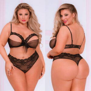 New Large Size See-Through Sexy Breast Leakage Suit