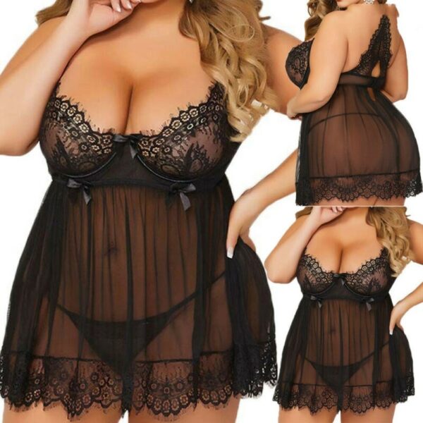 Sexy Lingerie Lace Black Mesh Sexy Underwear - Image 3