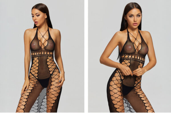 Sexy Lingerie Erotic Hot Women Bodystocking Bodysuits  Crotch Tights Transparent Body Stockings Sex Clothes Mesh Underwear - Image 2