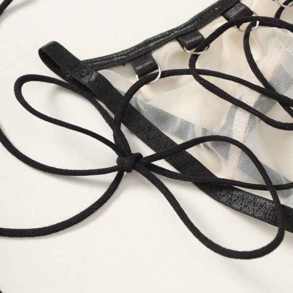 Mesh Strap Stitching See-through Suit - Image 10