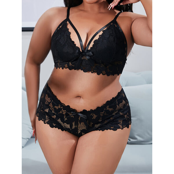 Plus Size Underwear Mesh Suit Lace See-through - Image 9