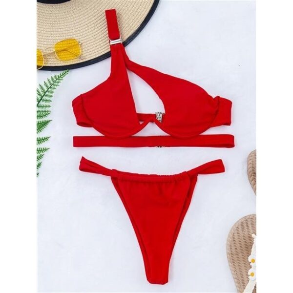 Solid Color Swimsuit Split Swimsuit - Image 4
