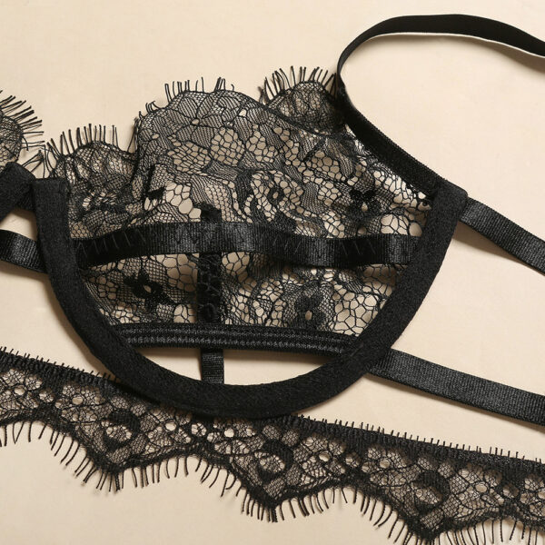 Three-piece lace eyelashes see-through underwear - Image 8