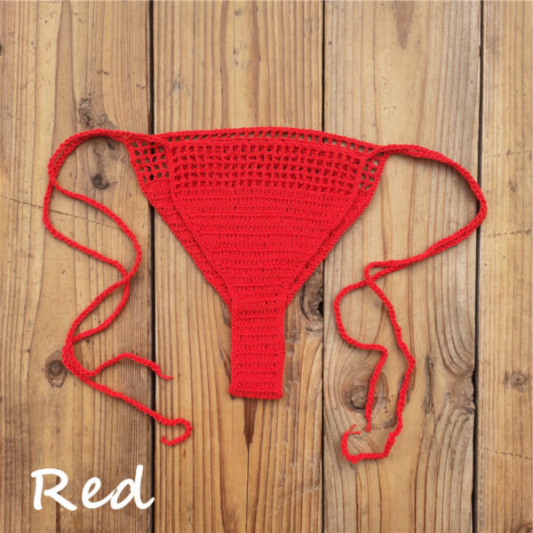Handmade Crochet Bikini Bottoms Cotton Sunbathing Swimming Trunks - Image 9