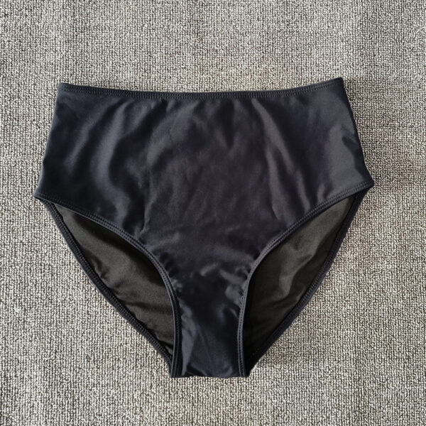 Black Triangle High Waist Bikini Bottoms - Image 4