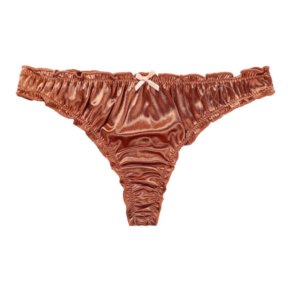 Satin Cotton Crotch T-back Women's Underwear - Image 7