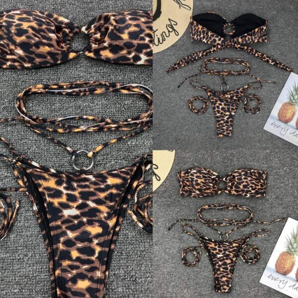 sexy bikini Leopard print bikini - Image 3