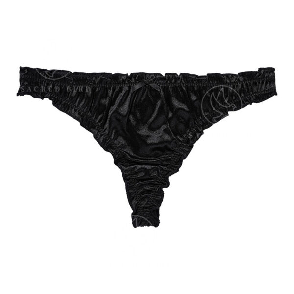 Satin Cotton Crotch T-back Women's Underwear - Image 3