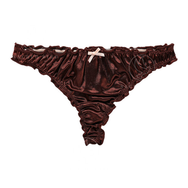 Satin Cotton Crotch T-back Women's Underwear - Image 5