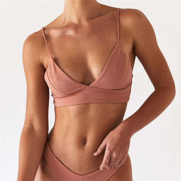 Swimsuit Split Bikini Solid Color - Image 9