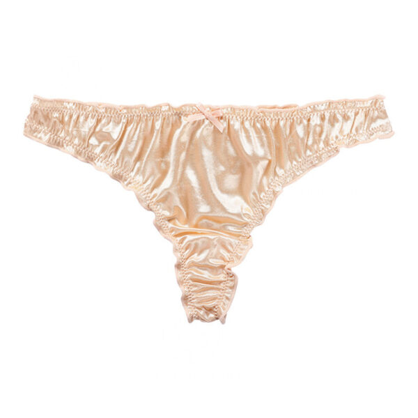 Satin Cotton Crotch T-back Women's Underwear - Image 2