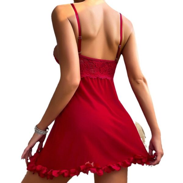 Mesh Lace See-through Slip Nightdress Underwear Suit - Image 5