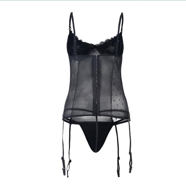 Garter Mesh See-through Corset - Image 5