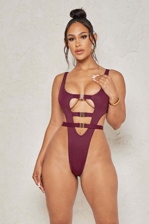Hollow Binding Multicolor One-piece Lady - Image 4