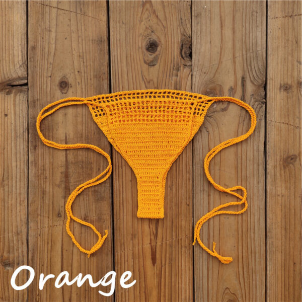 Handmade Crochet Bikini Bottoms Cotton Sunbathing Swimming Trunks - Image 7