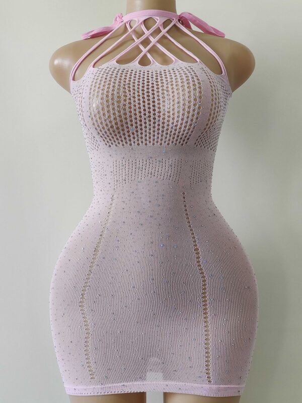 Women's Rhinestone Shiny Sexy Lingerie Fishnet Clothes - Image 7
