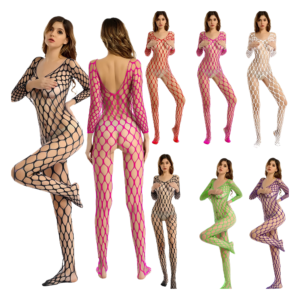 Women Fishnet Bodysuit Crotchless Bodystocking Teddy Babydoll Catsuit Nightwear