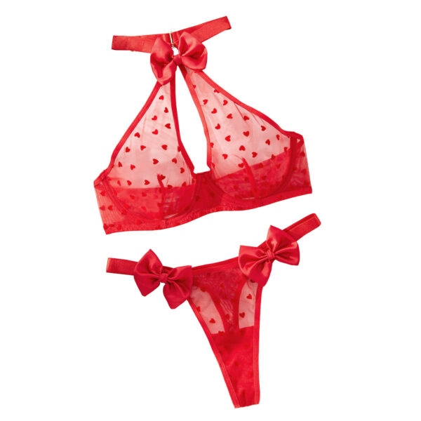 Summer Love Sheer Mesh Girl's Underwear Bow Sexy Two-piece Suit - Image 4