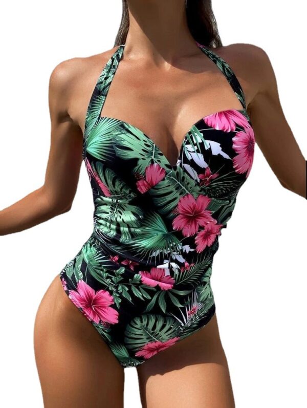 Printed Conservative One-piece Halter One-piece Hard Bag European And American Sexy - Image 10