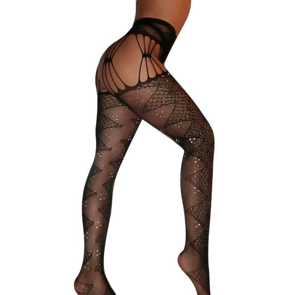 Sexy Side Diamond Cross Sexy Fishnet Stockings Stockings - Image 5