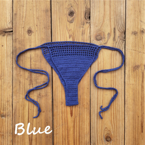 Handmade Crochet Bikini Bottoms Cotton Sunbathing Swimming Trunks - Image 3