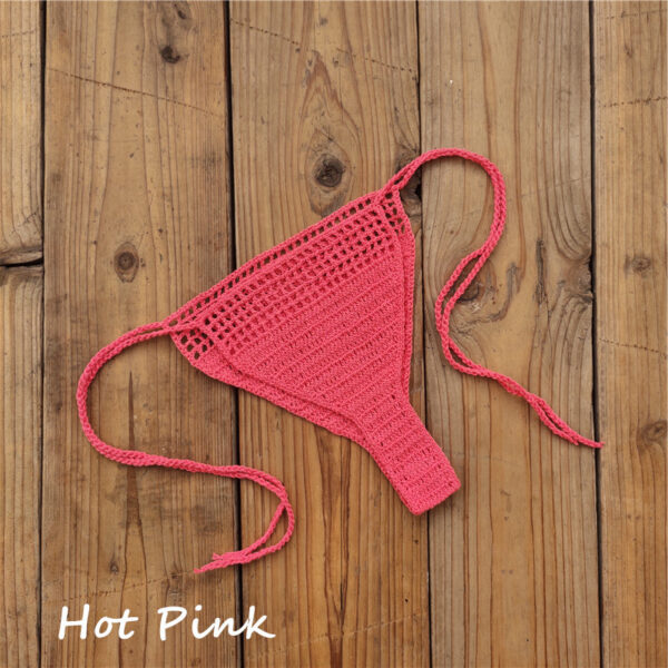 Handmade Crochet Bikini Bottoms Cotton Sunbathing Swimming Trunks - Image 8