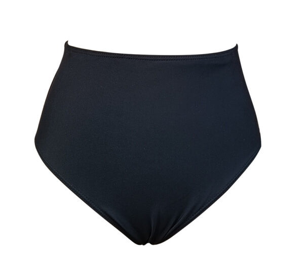 Black Triangle High Waist Bikini Bottoms - Image 2