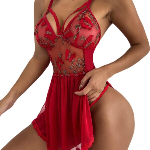 New See-through Sexy Underwear Butterfly Embroidery Suit - Image 5